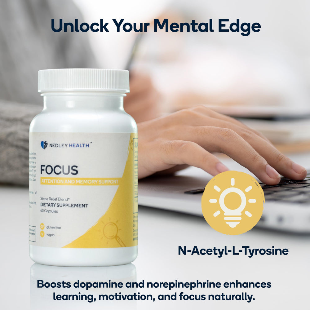 Nedley Health Focus Memophenol illustration emphasizes natural antioxidant blend for brain wellness.