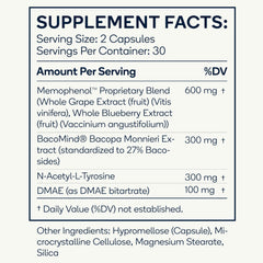 Nedley Health Focus N-acetyl-l-tyrosine and DMAE ingredients listed for cognitive support.
