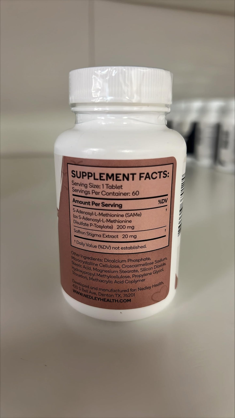 Nedley Health Mood label highlights a serotonin-friendly formulation.