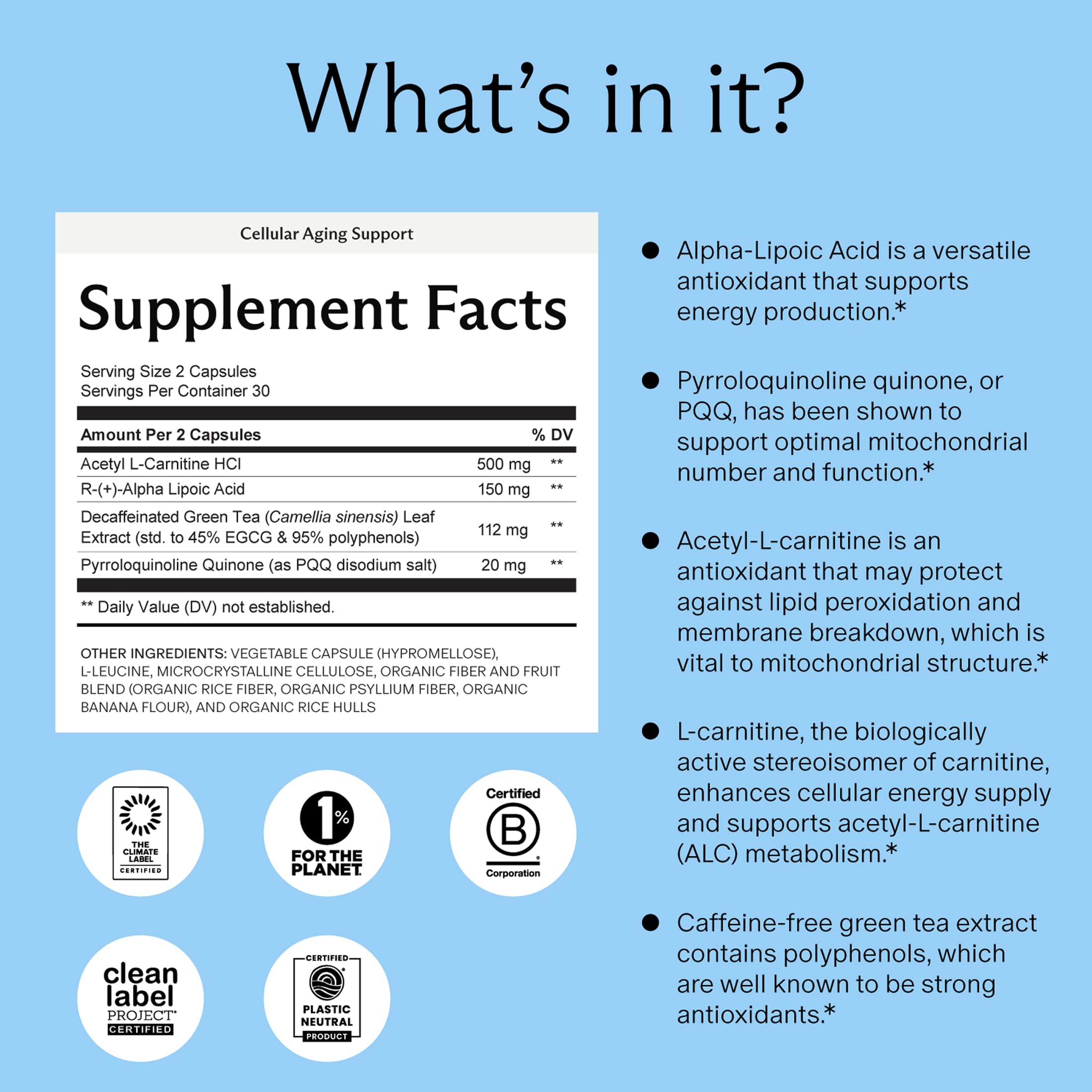 Needed Cellular Aging Support capsules close up highlighting antioxidant blend for healthy cells.