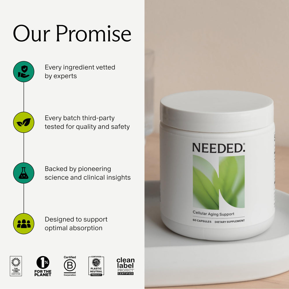 Needed Cellular Aging Support third-party seal signals quality and trust.