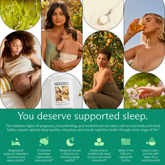 Needed Chamomile and Magnesium blend bottle highlighting a soothing sleep routine.