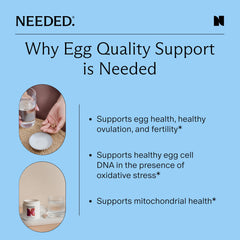 Needed Egg Quality Support dosing timing guidance on bottle before meals.