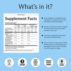 Needed Immune Support powder scoop beside jar emphasizes convenient daily dosage