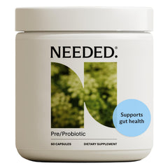 Needed prebiotic probiotic capsules bottle showing 30B CFU for mom and baby health