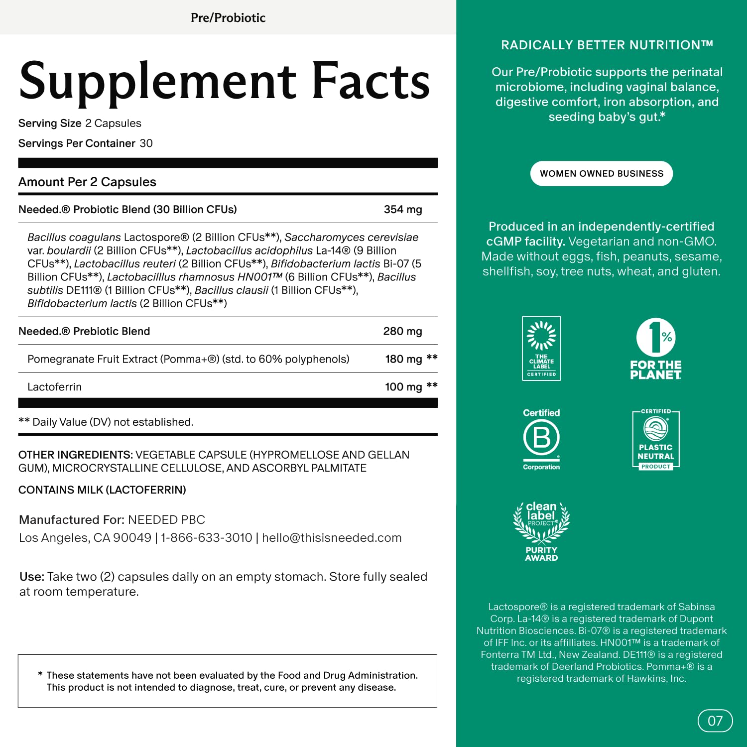 Needed pregnancy and breastfeeding support capsules for prenatal gut balance
