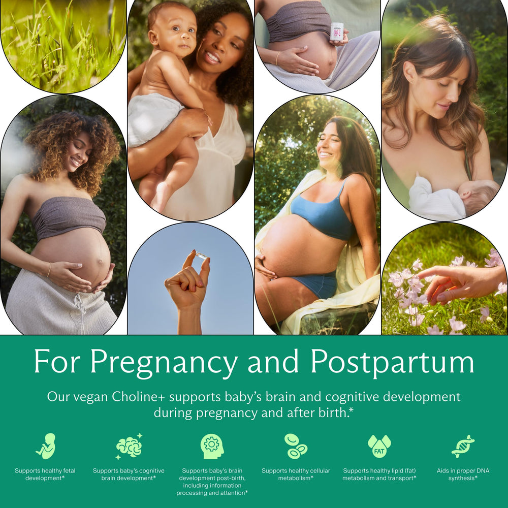 Mother-to-be using Needed Prenatal Choline during morning routine for prenatal support.
