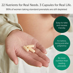 Needed Prenatal Multivitamin label shows ingredients and third-party tested quality.