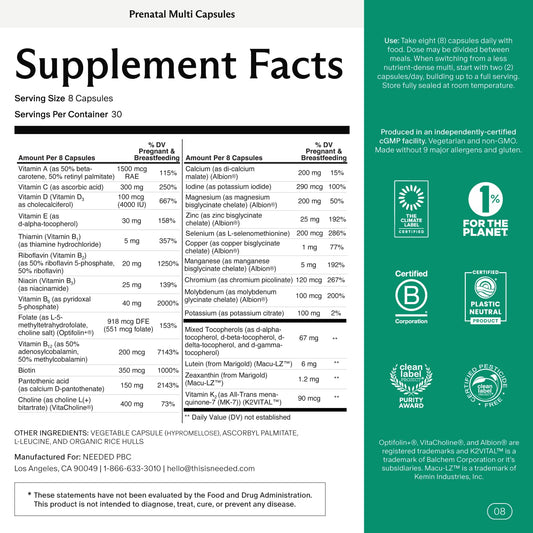 Needed prenatal capsules closeup highlights efficient daily nutrition for active mothers-to-be.