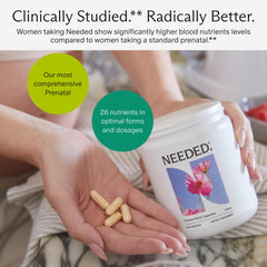 Needed dosing guide image illustrates scalable intake for energy and nutrient absorption.