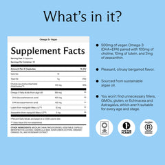 Needed Prenatal Omega-3 bottle with label emphasizes sustainability and a 30-day supply