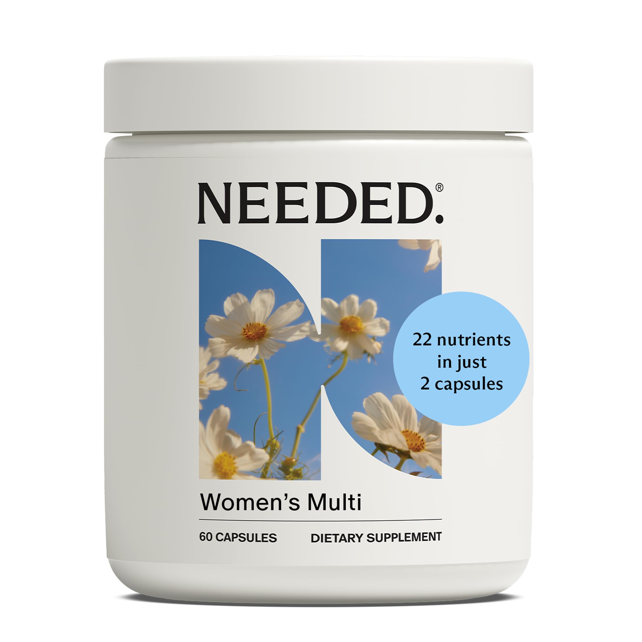 Needed Women’s Multivitamin bottle label for daily wellness
