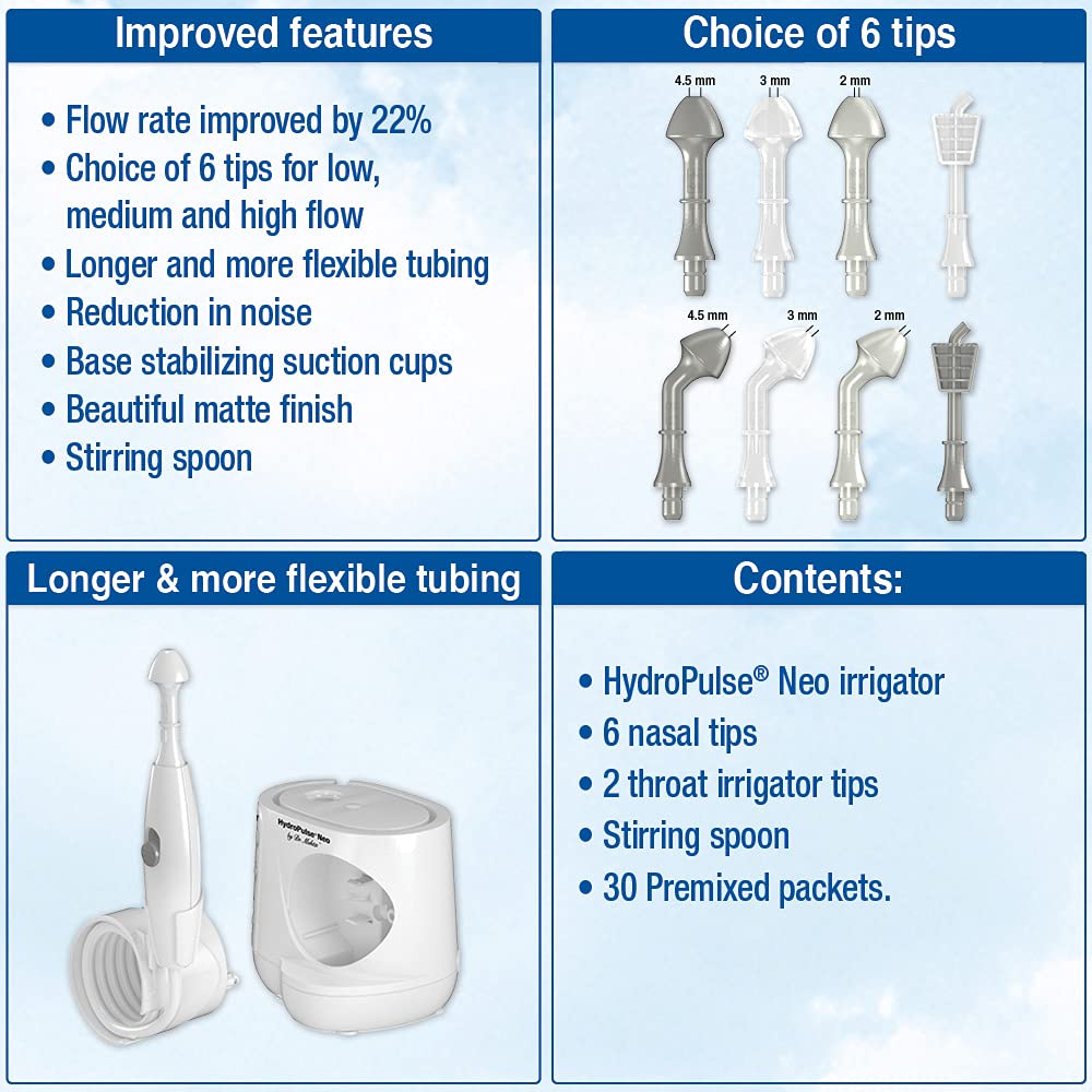 NeilMed HydroPulse Neo sinus tips array for adjustable flow levels