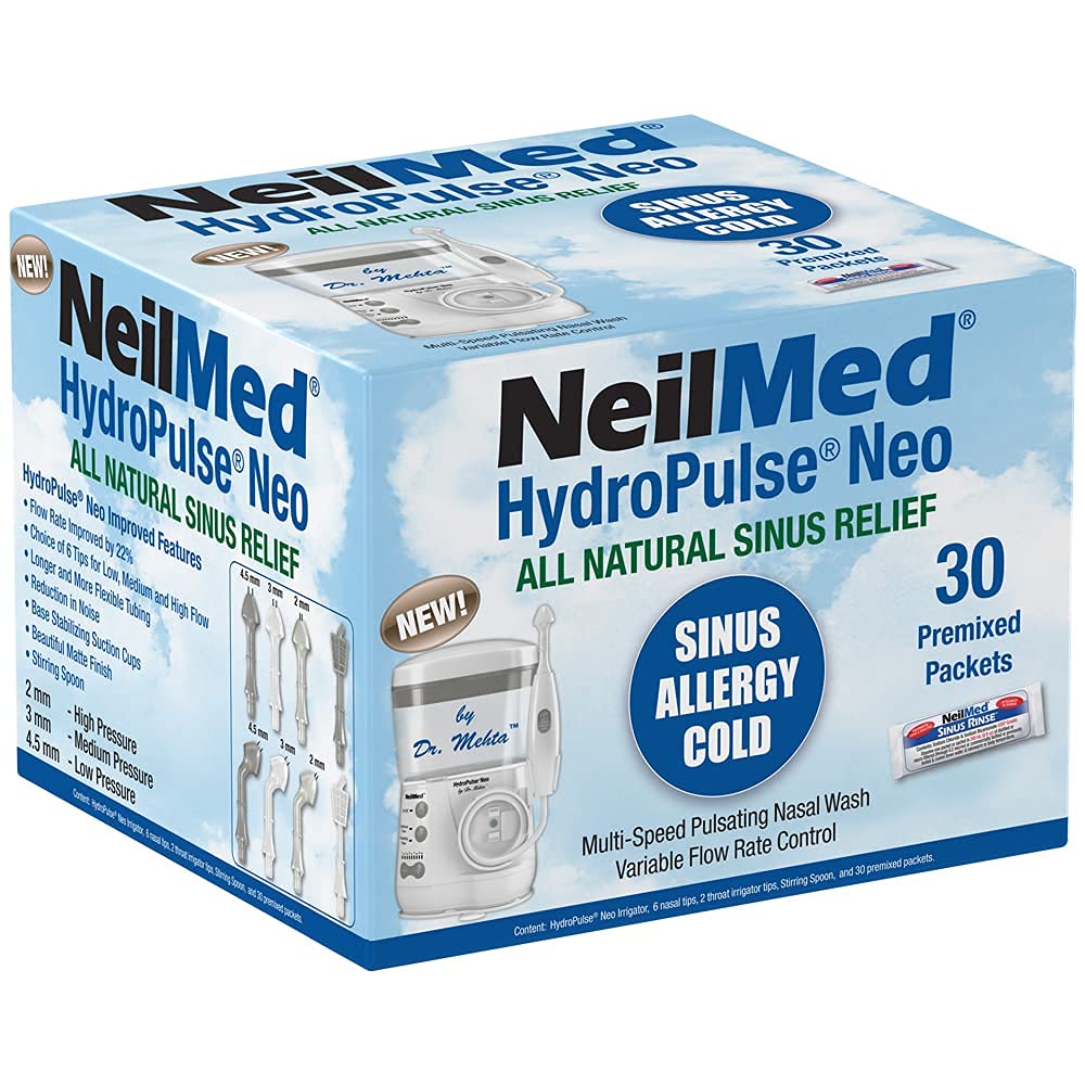 NeilMed HydroPulse Neo throat tips with tongue cleaners for breath control