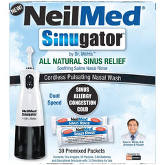 NeilMed Sinugator cordless pulsating nasal irrigator front view for daily hygiene.