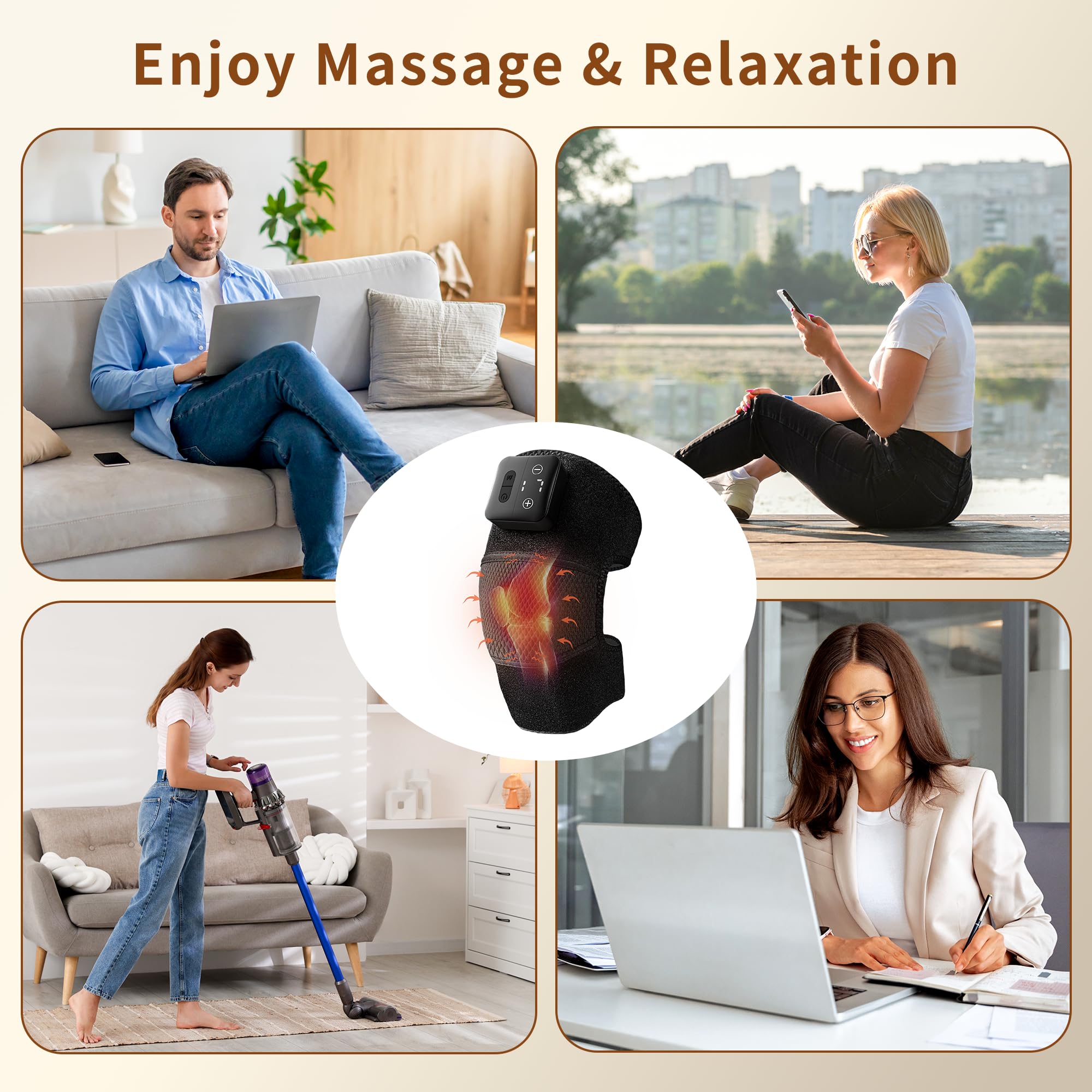 Nekteck 3-in-1 wrap fits knee, shoulder and elbow for versatile heat and massage
