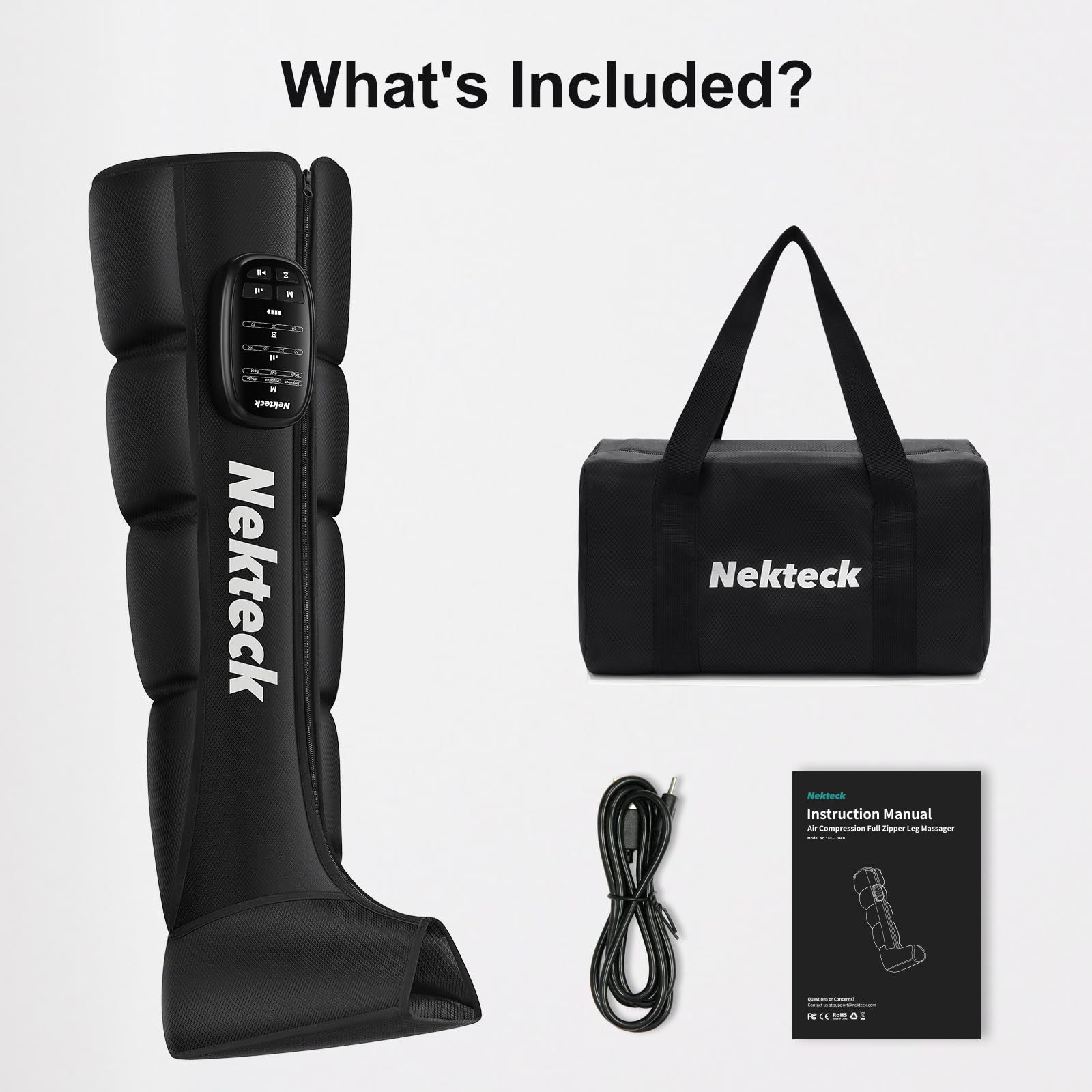 Nekteck leg massager intelligent sensing adjusts pressure for comfort