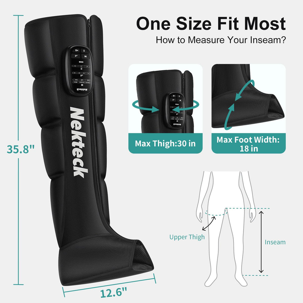 Nekteck cordless leg massager portable bag enables travel-friendly use