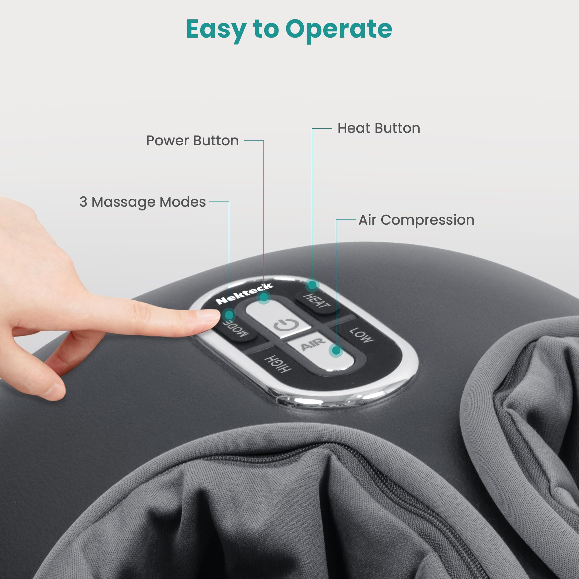 Nekteck detachable washable cover keeps the massage area clean