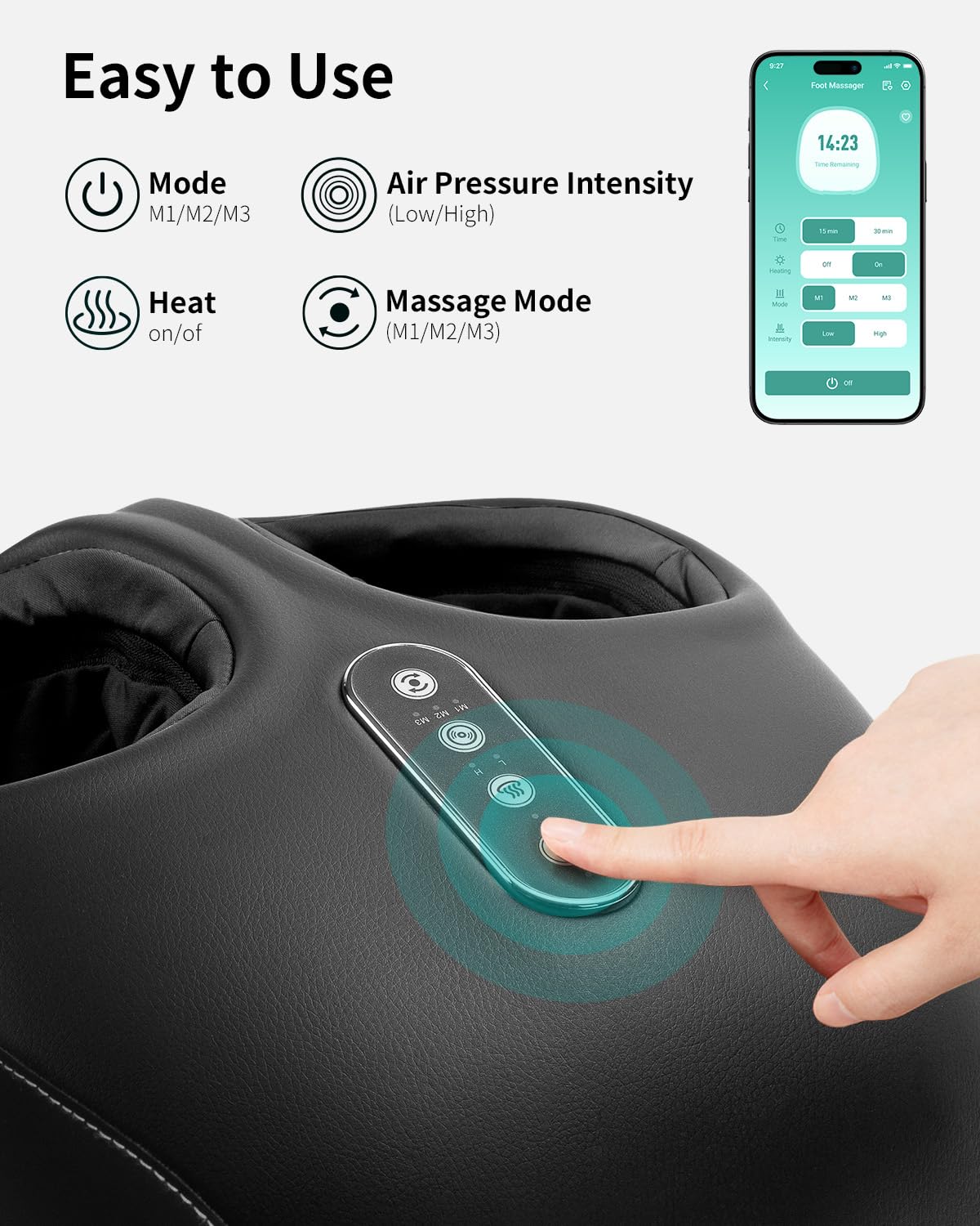 Nekteck foot massager rollers action delivering deep kneading across the sole.