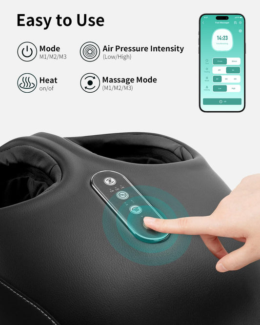 Nekteck foot massager rollers action delivering deep kneading across the sole.