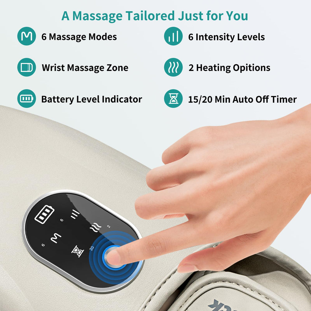 Nekteck hand massager airbags provide even pressure across the hand