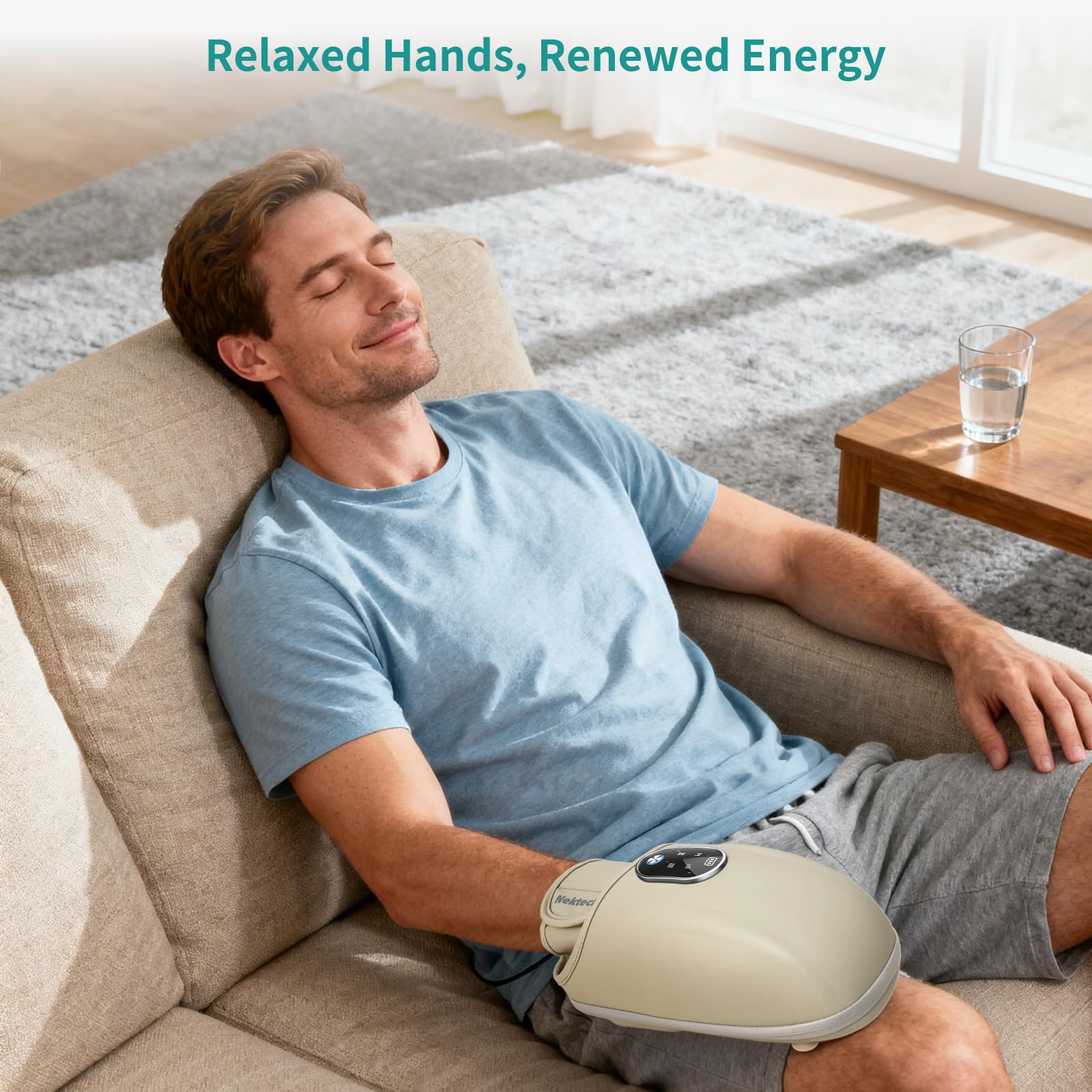 Nekteck hand massager battery lasts up to 180 minutes per charge