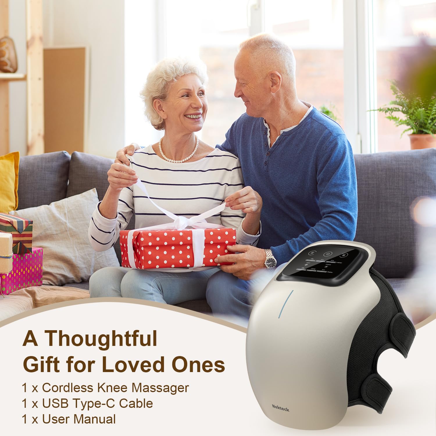 Nekteck knee massager gift-ready for men, women, parents