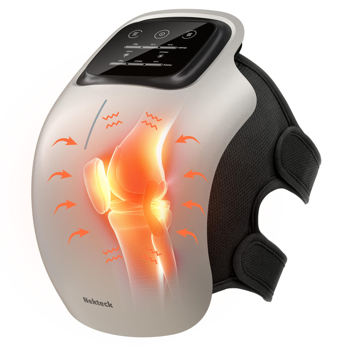 Nekteck knee massager with adjustable heat levels for warmth