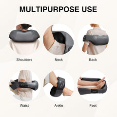 Nekteck Shiatsu Neck Massager AC adapter indicates plug-in power for steady use.