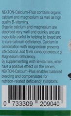Nekton Calcium Plus label close-up highlighting minerals and vitamins