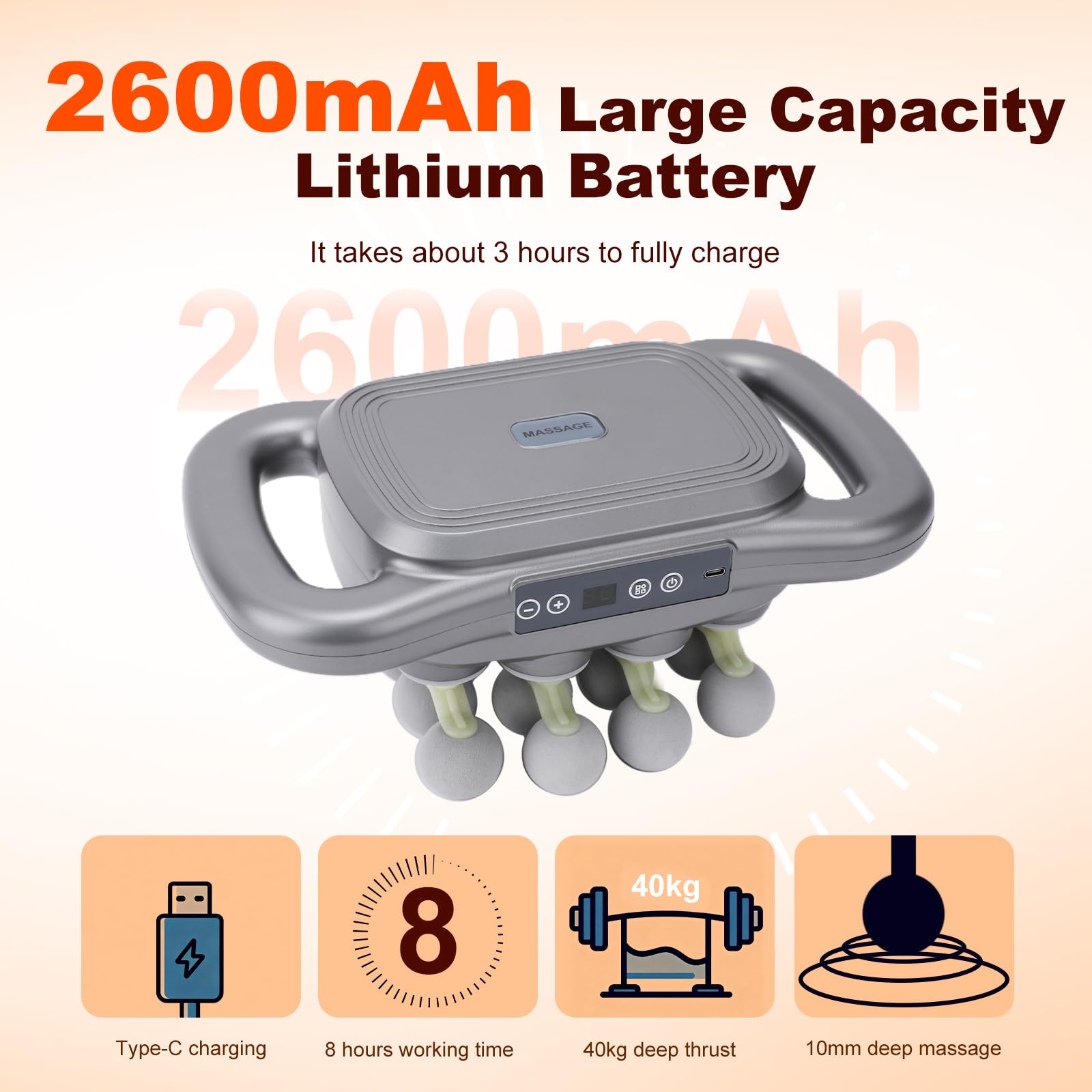 nektron massage gun battery charging highlights long-lasting power for extended use