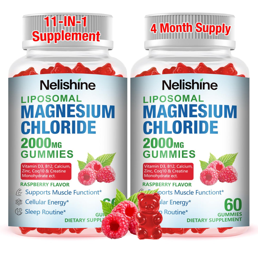 Nelishine liposomal magnesium gummies bottle for easy daily energy and relaxation use