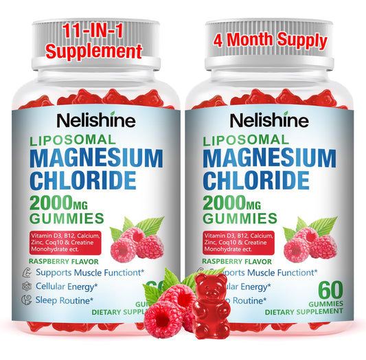 Nelishine liposomal magnesium gummies bottle for easy daily energy and relaxation use