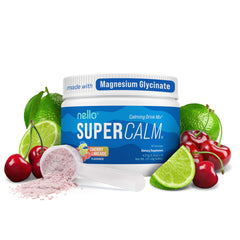 Nello Supercalm blue coconut canister shown for daily calm and focus.