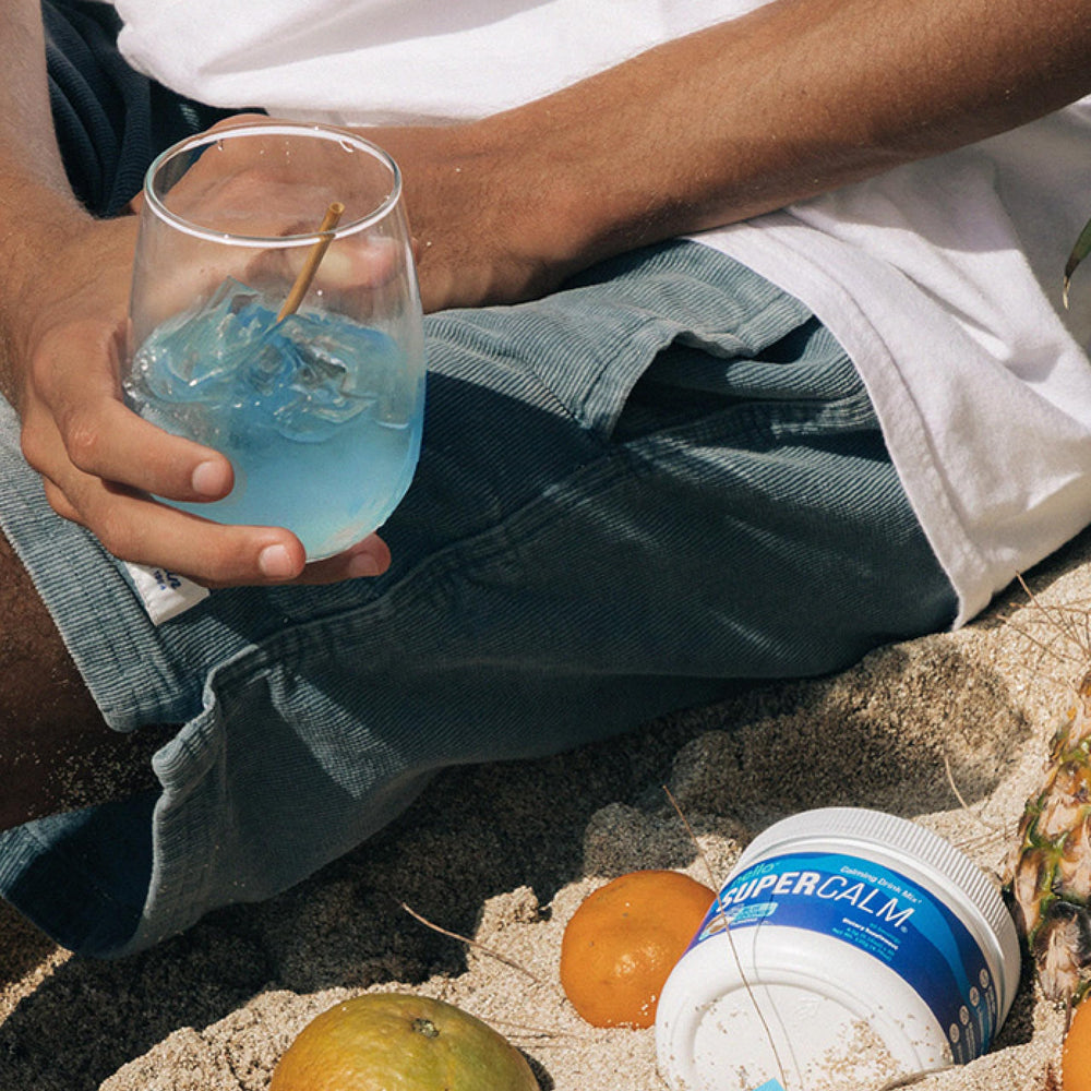 Nello SuperCalm blue coconut drift glass - refreshing sensory moment.
