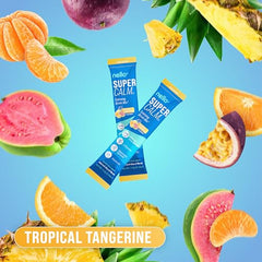 Nello SuperCalm canister of tropical Tangerine powder for daily balance.