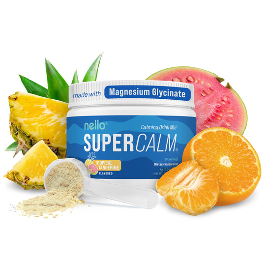 Nello SuperCalm Tropical Tangerine packet for on-the-go calm and focus.