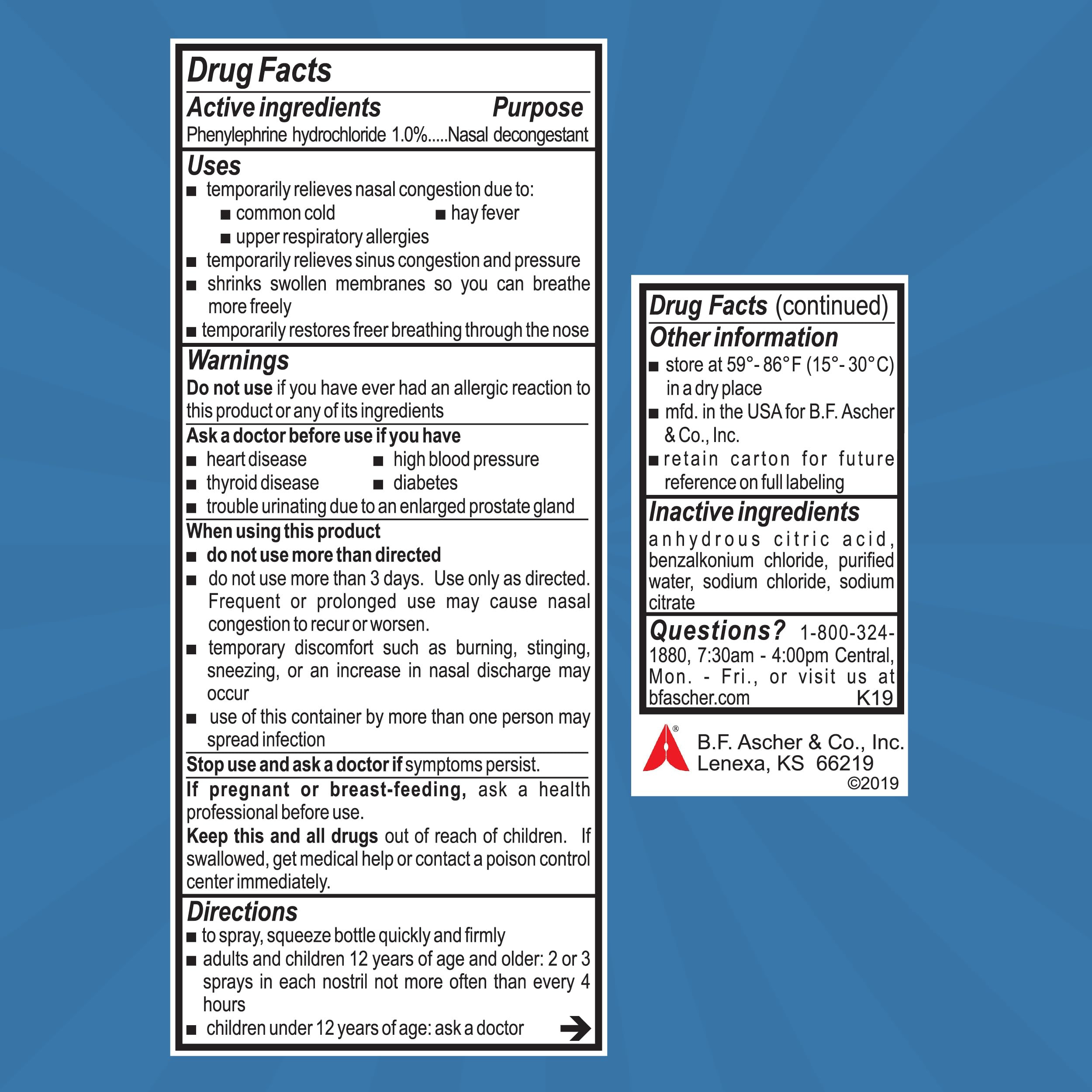 Neo-Synephrine nasal spray pack of five displayed for convenient refills.