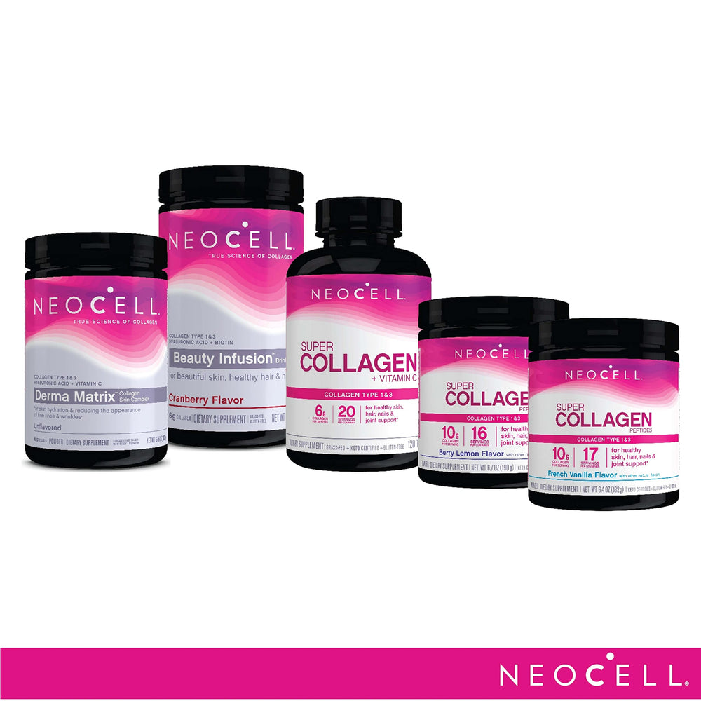NeoCell Beauty Infusion cranberry drink in glass highlights flavor and hydration.
