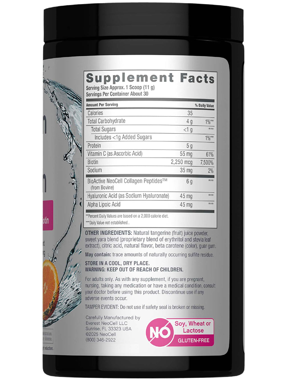NeoCell collagen powder scoop measures daily dose for skin and nails