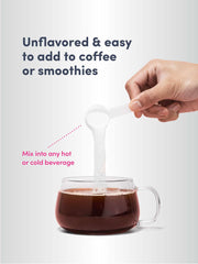 NeoCell collagen bottle with serving scoop for convenient daily use.