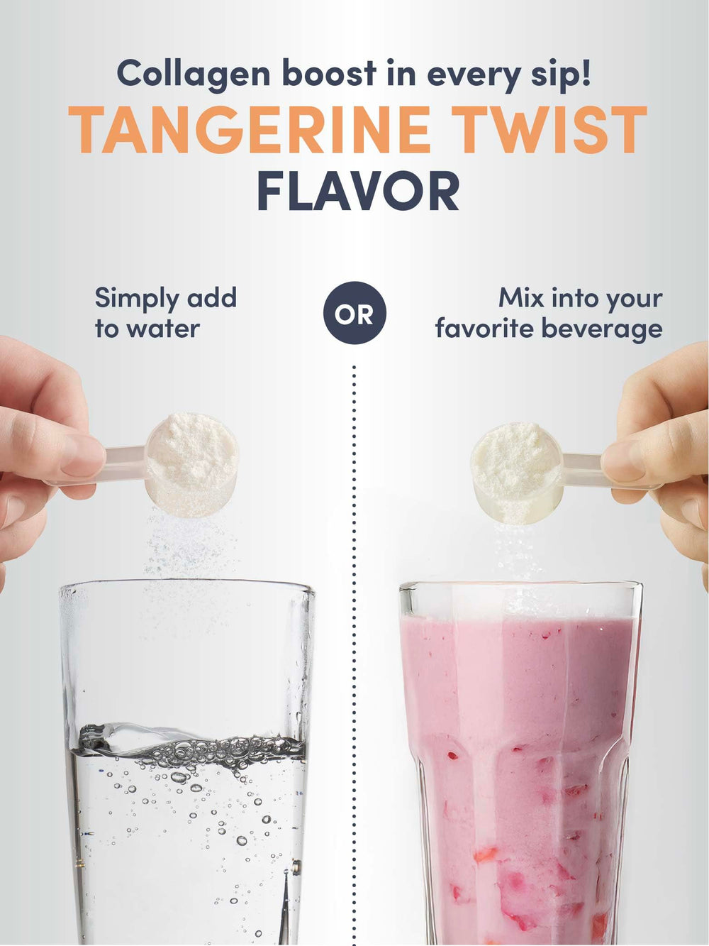 Side bottle label highlights 11.6 oz supply and Tangerine Twist flavor