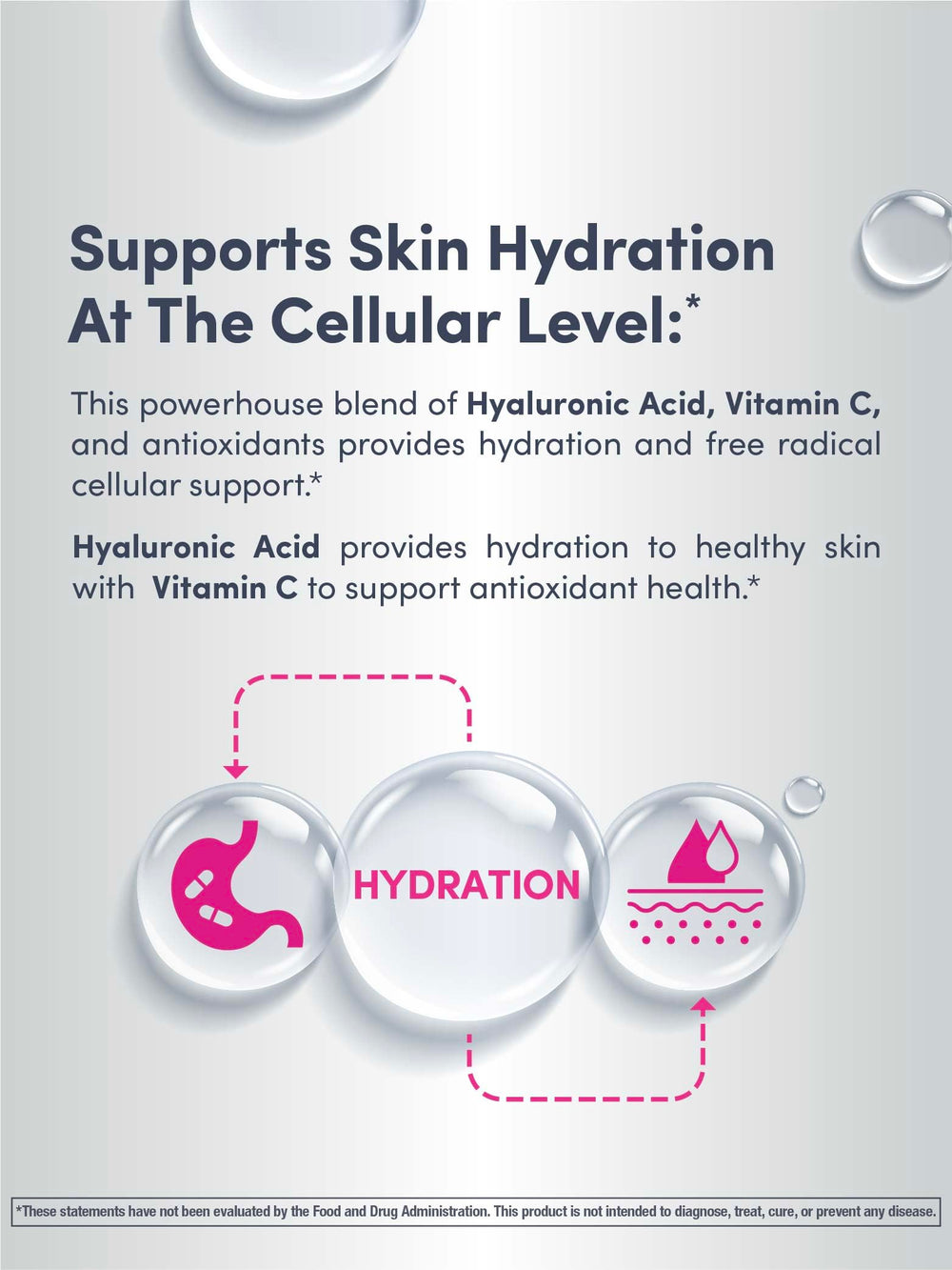 NeoCell Hyaluronic Acid Berry Liquid vitamin C note signals antioxidant content