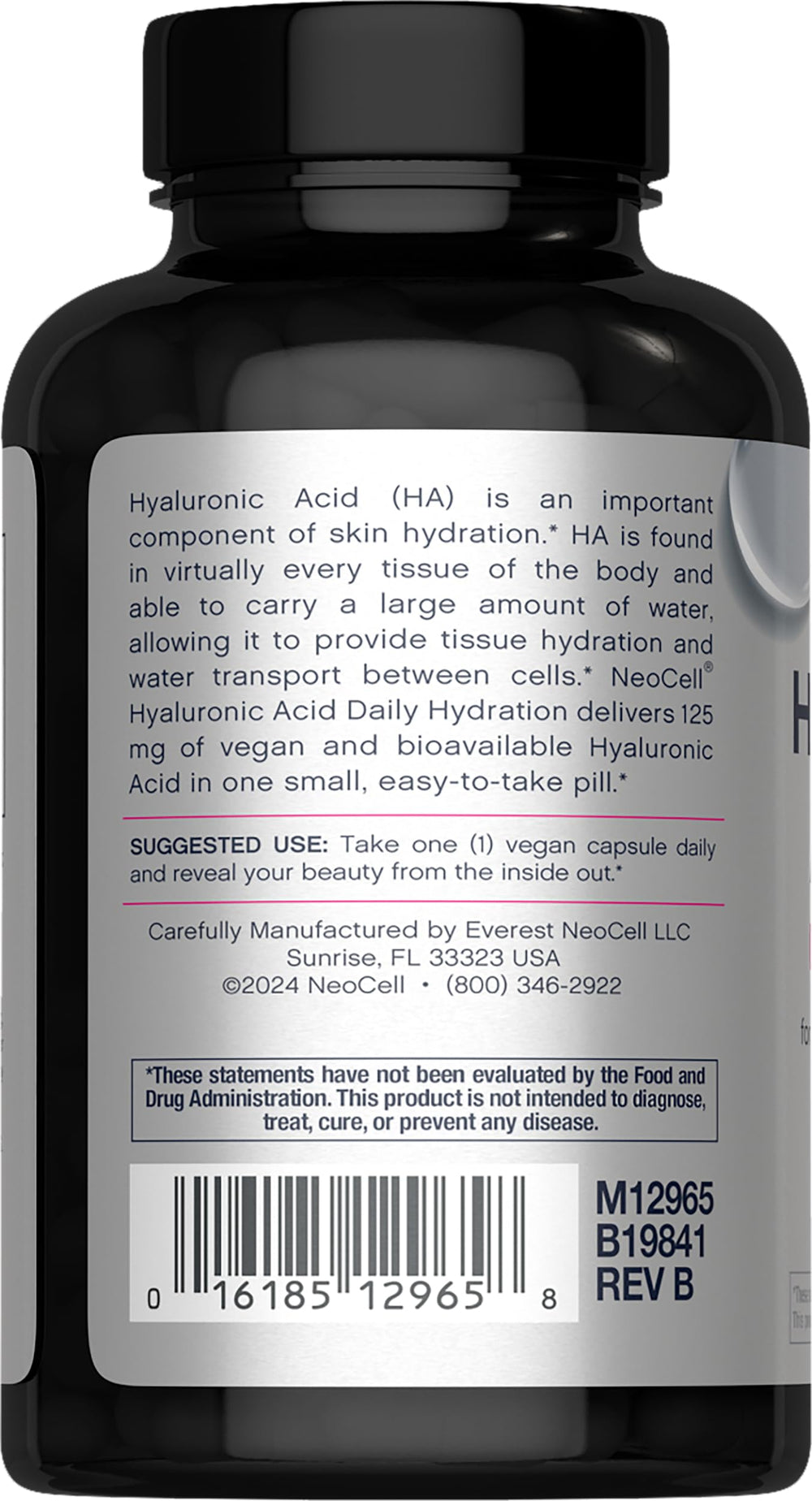 NeoCell label detail emphasizing gluten-free, soy-free, and non-GMO formula.
