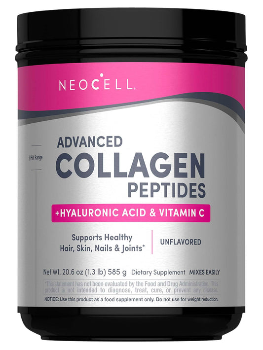 NeoCell Super Collagen Powder tub with scoop for easy daily beauty support.