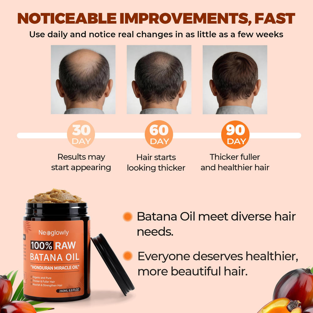 Neoglowly Batana Oil on hair strands demonstrating frizz control and shine