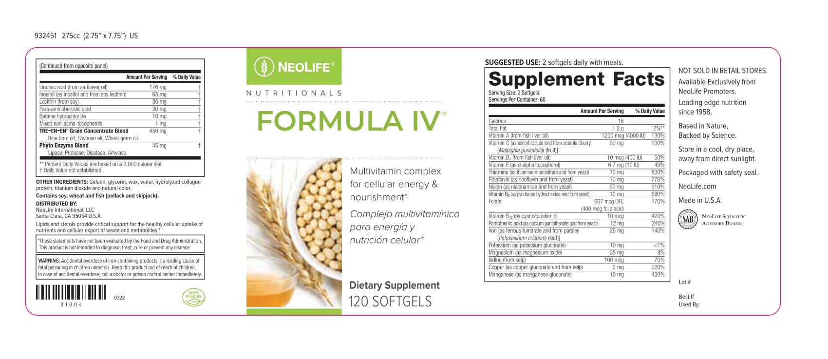 NeoLife Formula IV enzyme blend infographic illustrating digestion support.