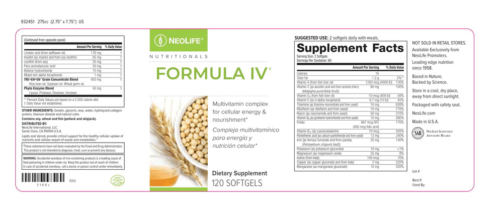 NeoLife Formula IV enzyme blend infographic illustrating digestion support.