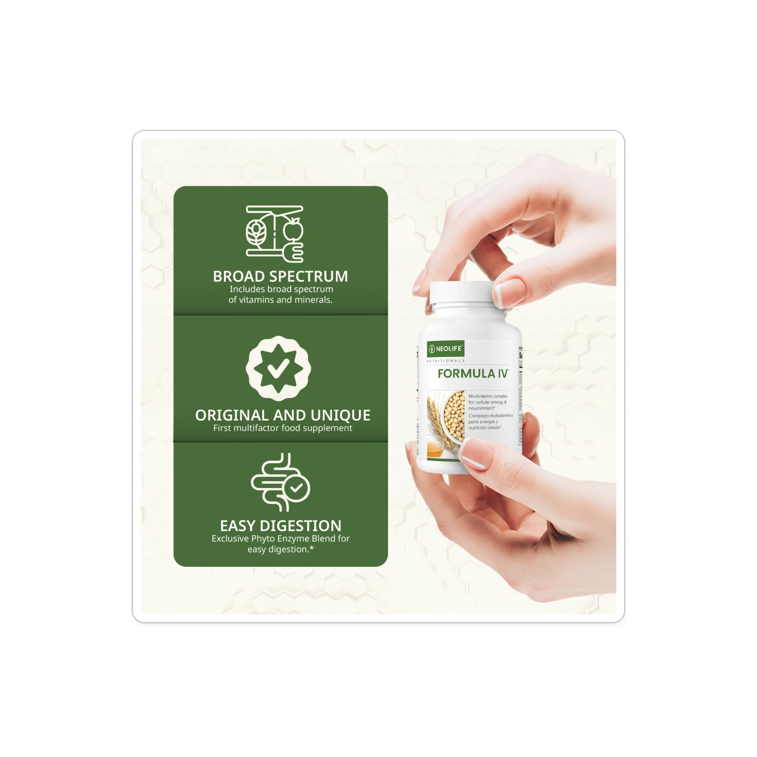 NeoLife Formula IV packaging highlighting TRE-EN-EN and Phyto Enzyme Blend.